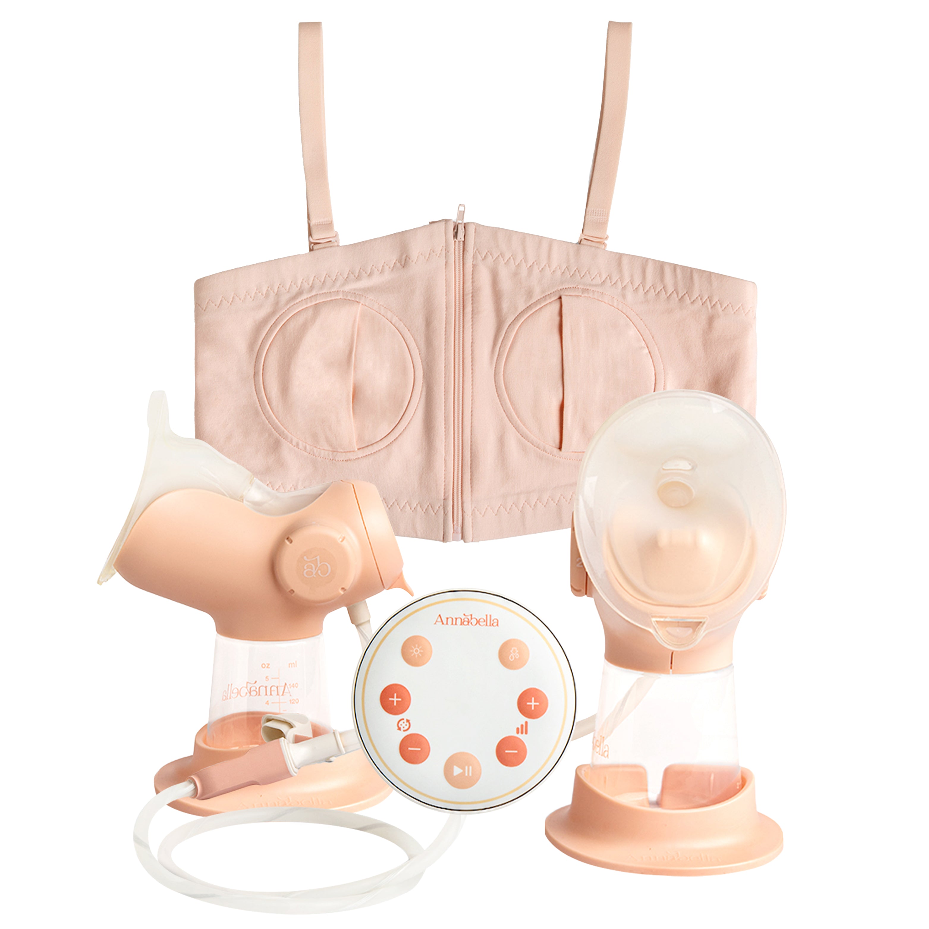 Annabella Double Electric Breast Pump with revolutionary Tongue-Simulating Technology Portable including Hands free pumping Bra
